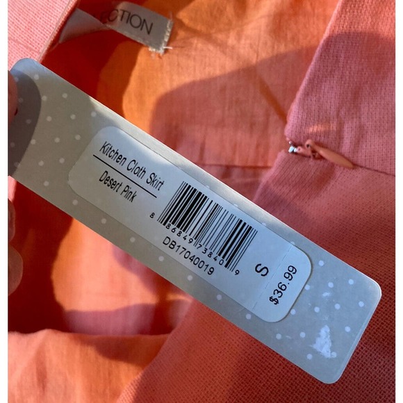 NWT DE Collection Kitchen Cloth Skirt Size Small Women’s Desert Pink MSRP $36.99 - Picture 4 of 7